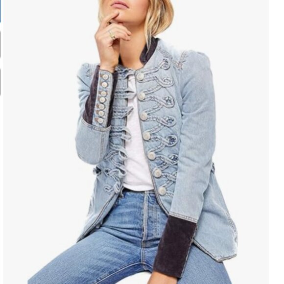 Free People Jackets & Blazers - Free People Seamed & Structured Denim Jacket NWT